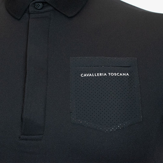 CAVALLERIA TOSCANA JERSEY PIQUET POLO - NERO