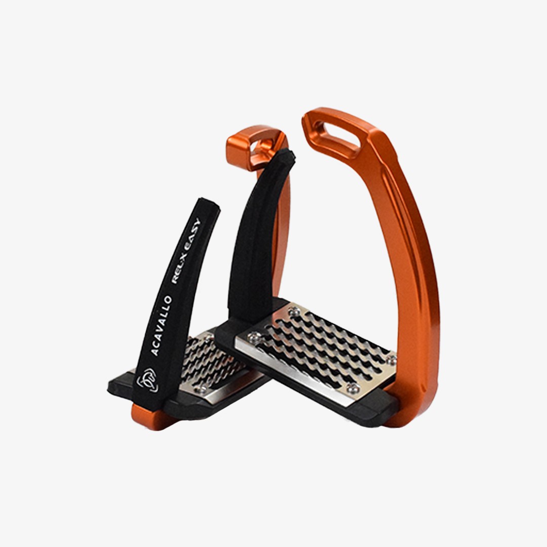 ACAVALLO REL-X EASY STIRRUPS - ORANGE