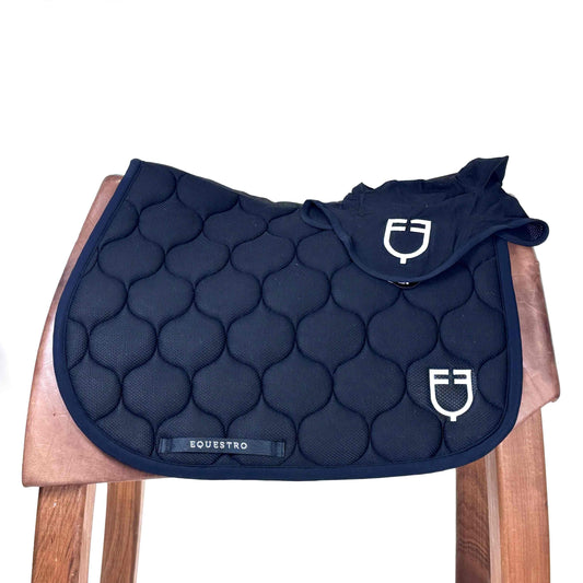 SOTTOSELLA E CUFFIETTA EQUESTRO ONION MESH - NERO
