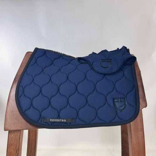 SOTTOSELLA E CUFFIETTA EQUESTRO ONION MESH - BLU