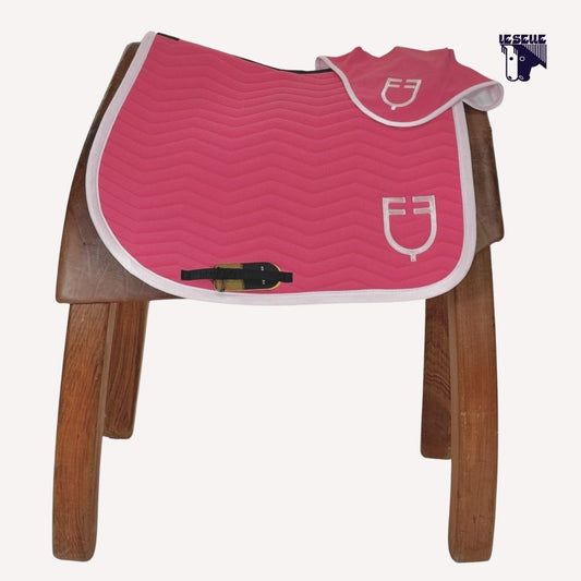SOTTOSELLA E CUFFIETTA EQUESTRO ONDE - FUXIA
