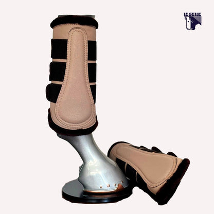 SILVERLINE FAUXFUR BOOTS - DARK BEIGE