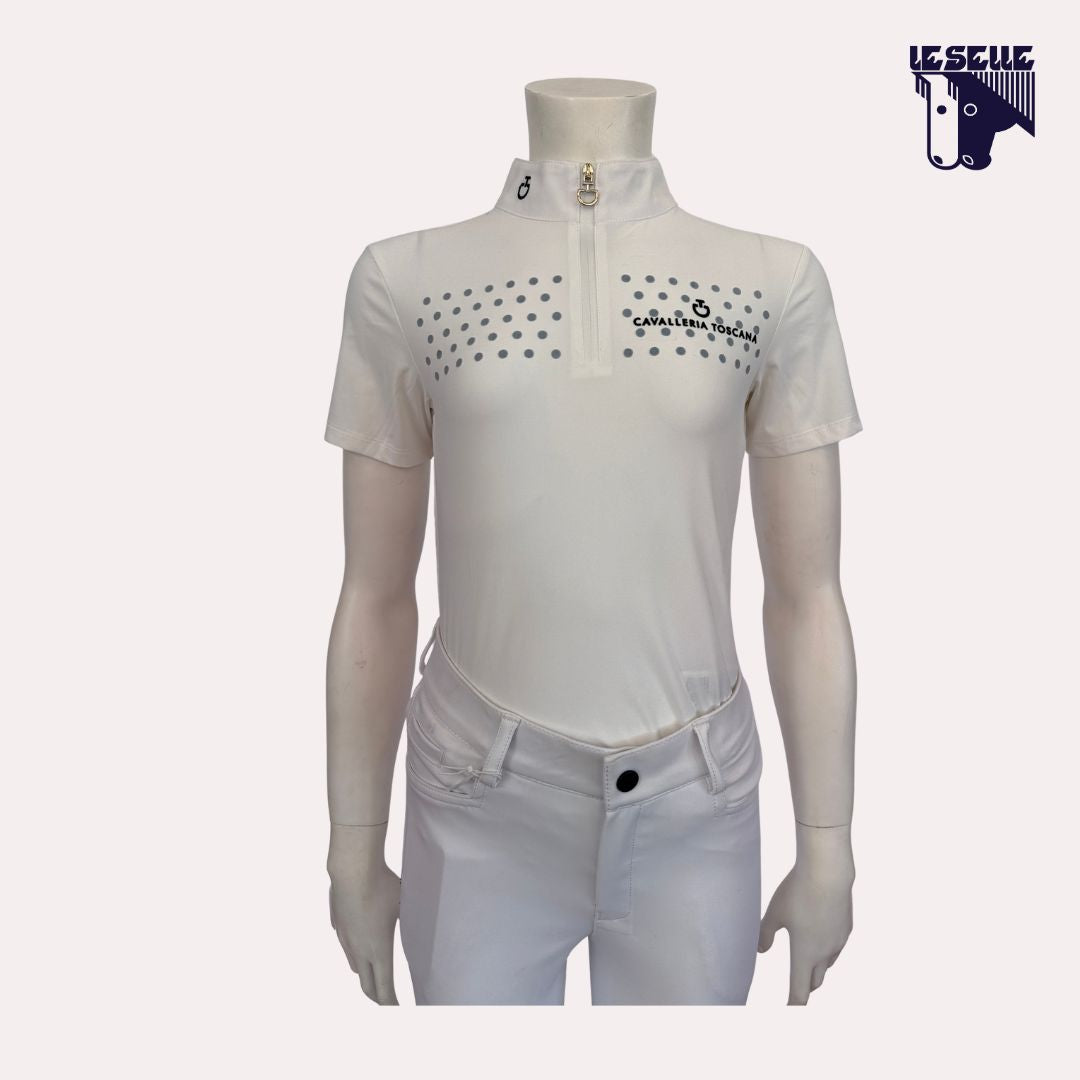 POLO FLOCK PRINT DA CONCORSO BIMBA CAVALLERIA TOSCANA - BIANCO