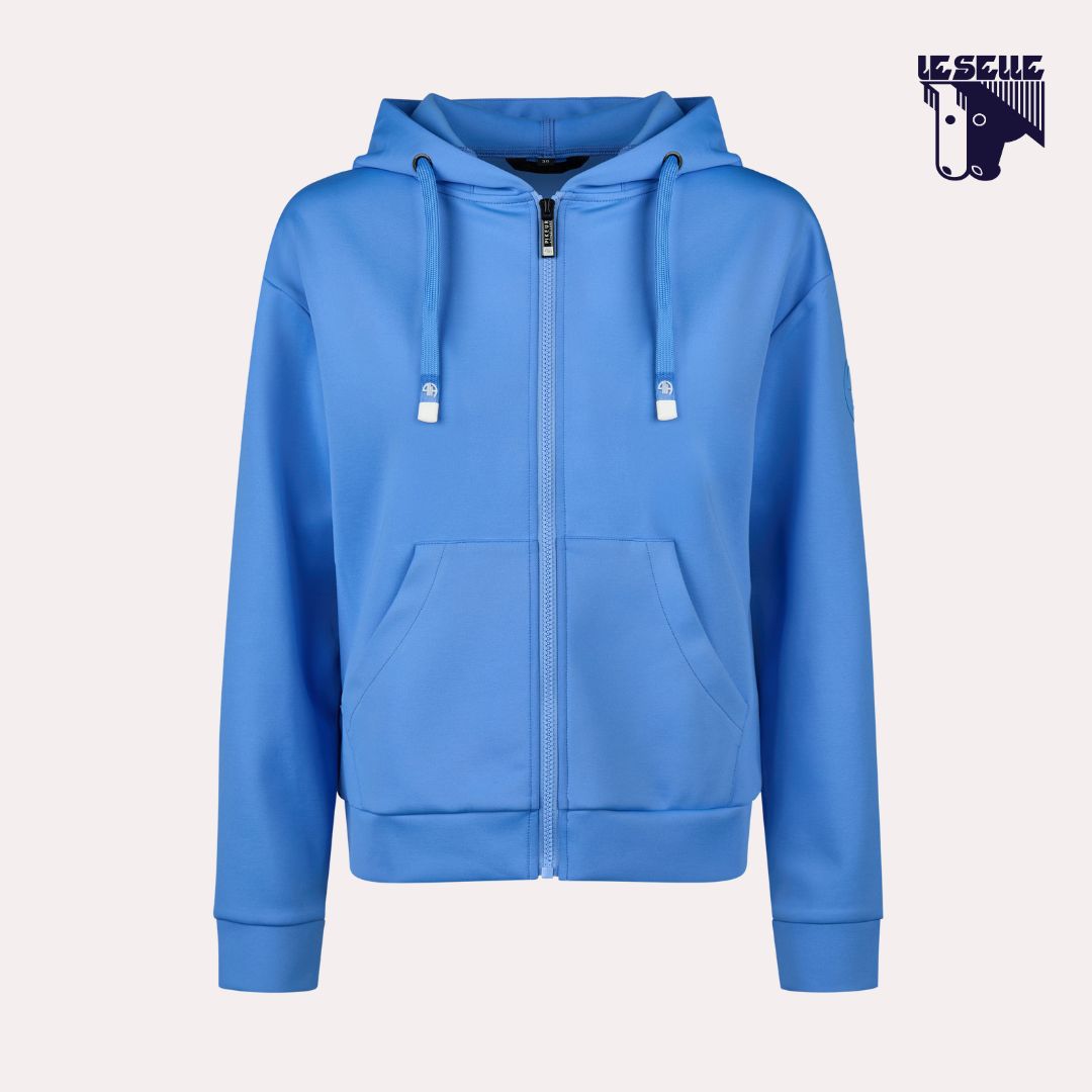 FELPA PIKEUR ZIP HOODY - AZZURRO