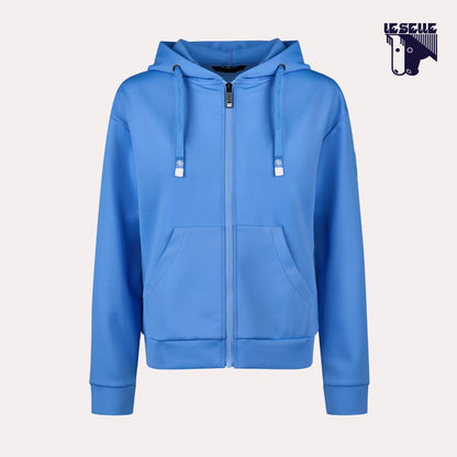 FELPA PIKEUR ZIP HOODY - AZZURRO