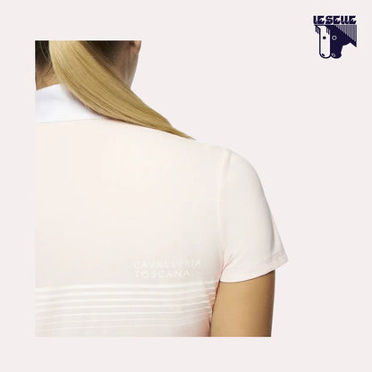POLO RACING STRIPE DA CONCORSO BIMBA CAVALLERIA TOSCANA - ROSA