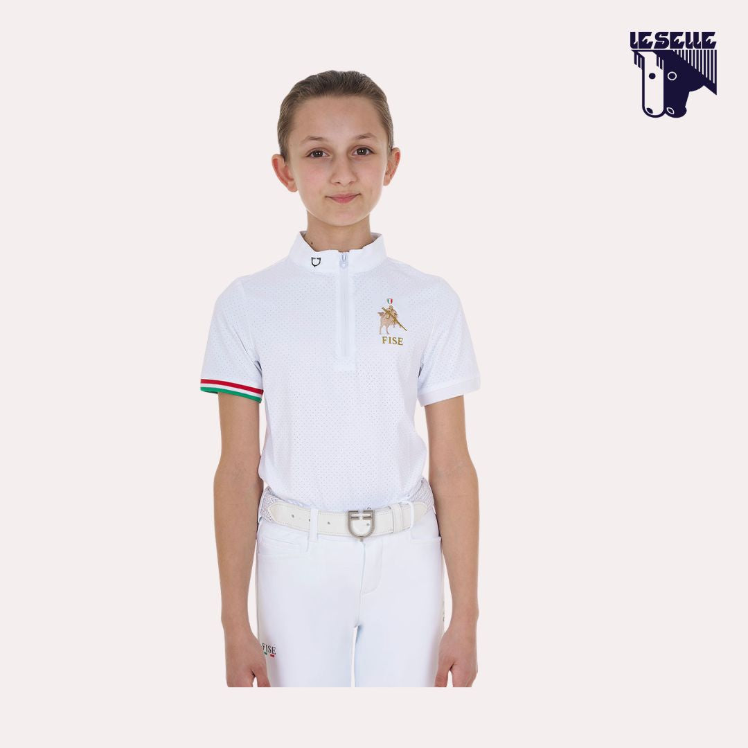 POLO DA CONCORSO BIMBA EQUESTRO PER FISE - BIANCO