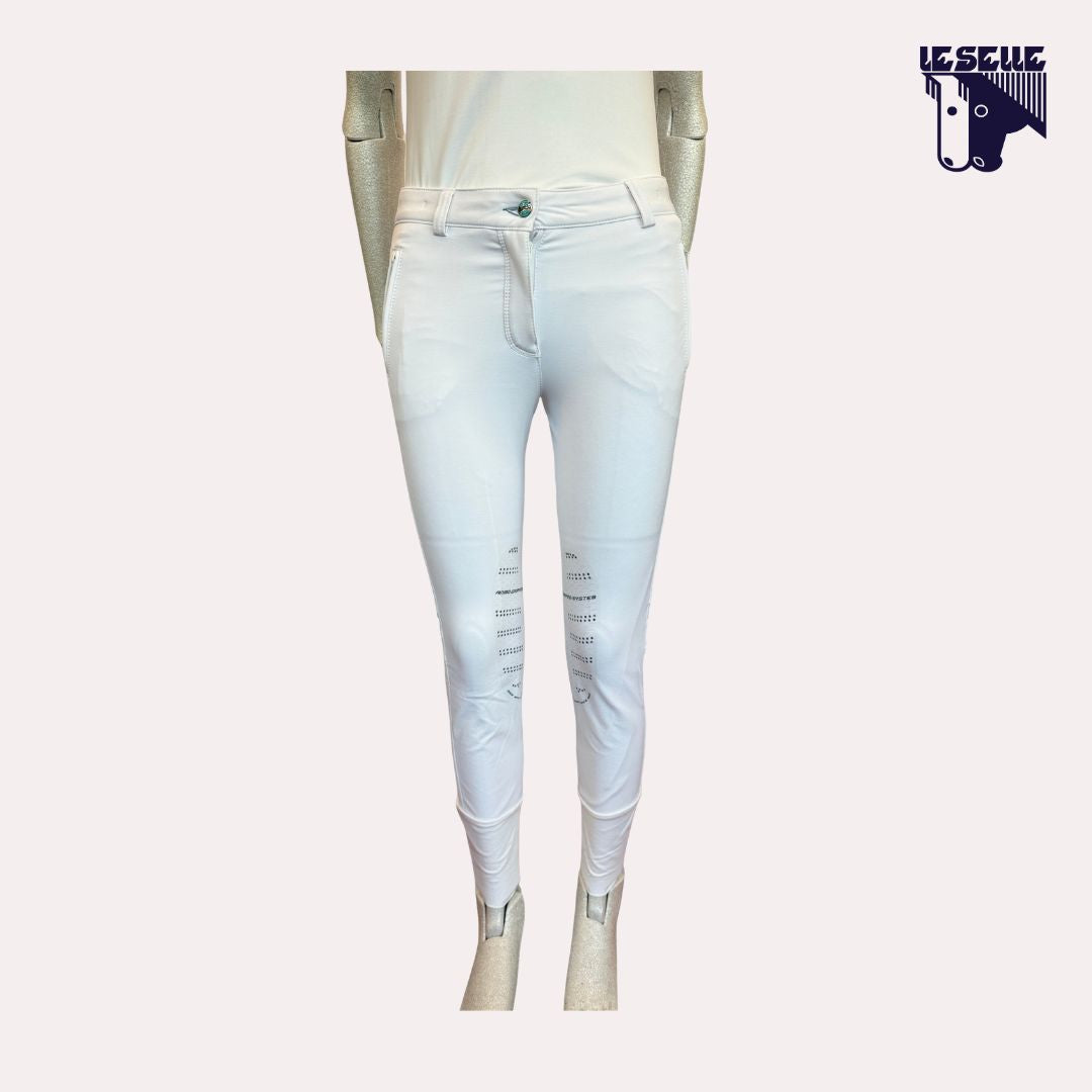 PANTALONE DA GARA GRIP AL GINOCCHIO ANIMO - BIANCO