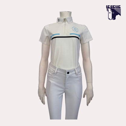 POLO ORBIT PRINT JERSEY DA CONCORSO BIMBO CAVALLERIA TOSCANA - BIANCO