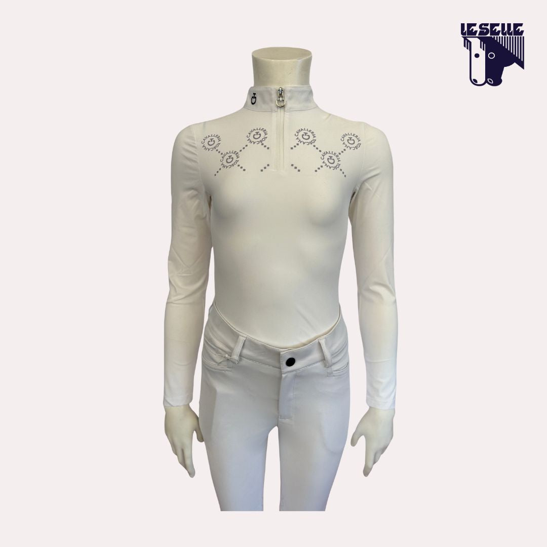 POLO MINI ORBIT PRINT JERSEY DA CONCORSO BIMBA CAVALLERIA TOSCANA - BIANCO