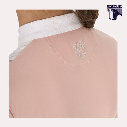 POLO BAMBINA SLIM FIT CONCORSO CON STRASS EQUESTRO - ROSA