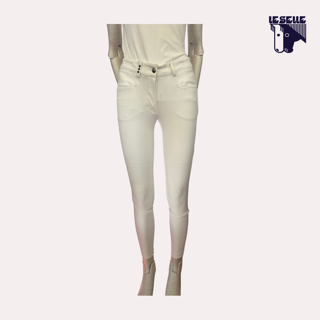 PANTALONE DA GARA GRIP AL GINOCCHIO ANIMO -BIANCO