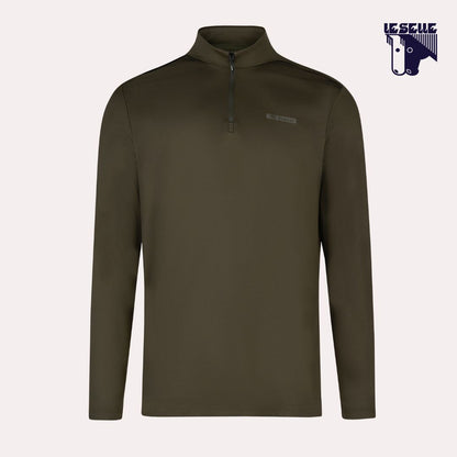MAGLIA PIKEUR ZIP SHIRT ATHLEISURE - VERDE OLIVA