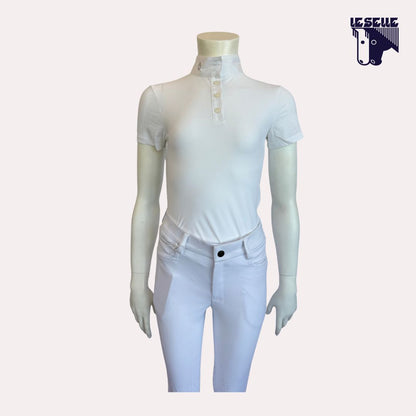 POLO PERFORATED JERSEY DA CONCORSO BIMBA CAVALLERIA TOSCANA - BIANCO