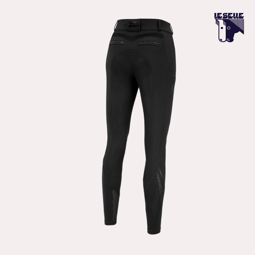 PANTALONE PIKEUR CEELINA GRIDTEXLEATHER - NERO