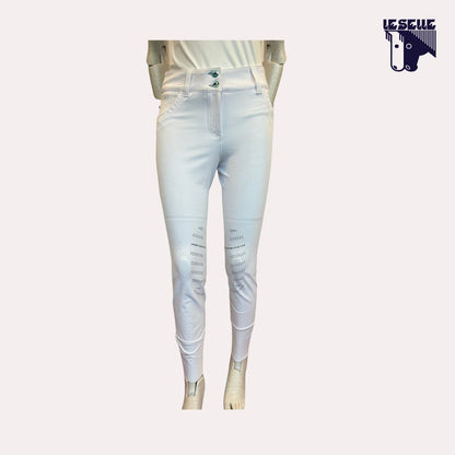 PANTALONE DA GARA GRIP AL GINOCCHIO ANIMO - BIANCO