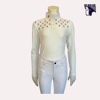 POLO BRUSHED JERSEY DA CONCORSO BIMBA CAVALLERIA TOSCANA - BIANCO