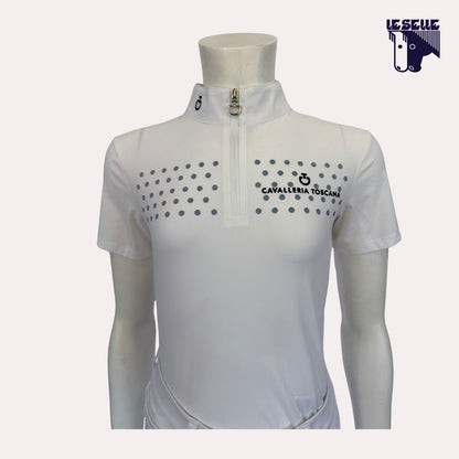 POLO FLOCK PRINT DA CONCORSO BIMBA CAVALLERIA TOSCANA - BIANCO