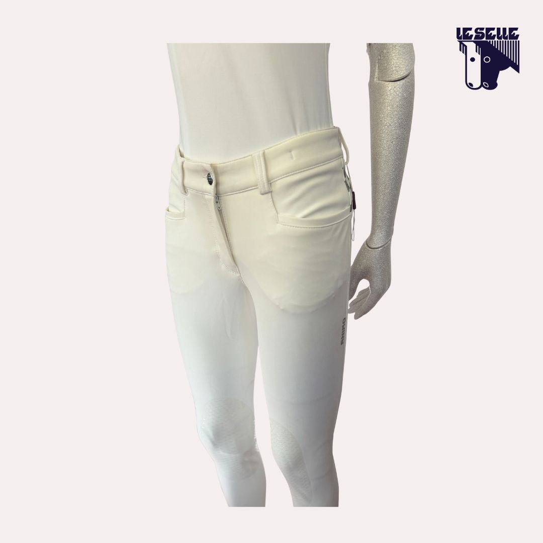 PANTALONE DA GARA GRIP AL GINOCCHIO ANIMO - BIANCO