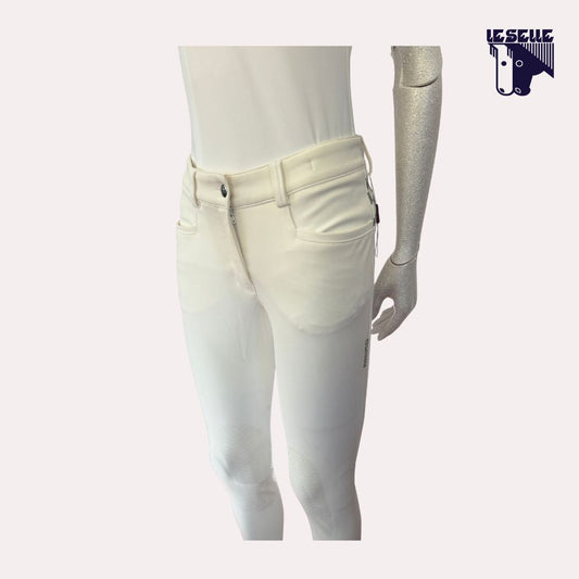 PANTALONE DA GARA GRIP AL GINOCCHIO ANIMO - BIANCO