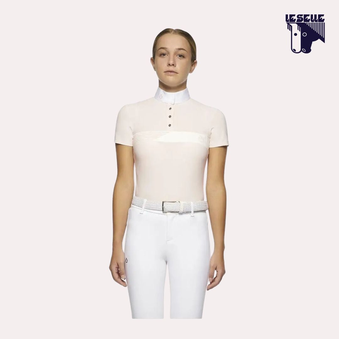POLO RACING STRIPE DA CONCORSO BIMBA CAVALLERIA TOSCANA - ROSA