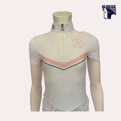 POLO ORBIT PRINT JERSEY DA CONCORSO BIMBA CAVALLERIA TOSCANA -BIANCO