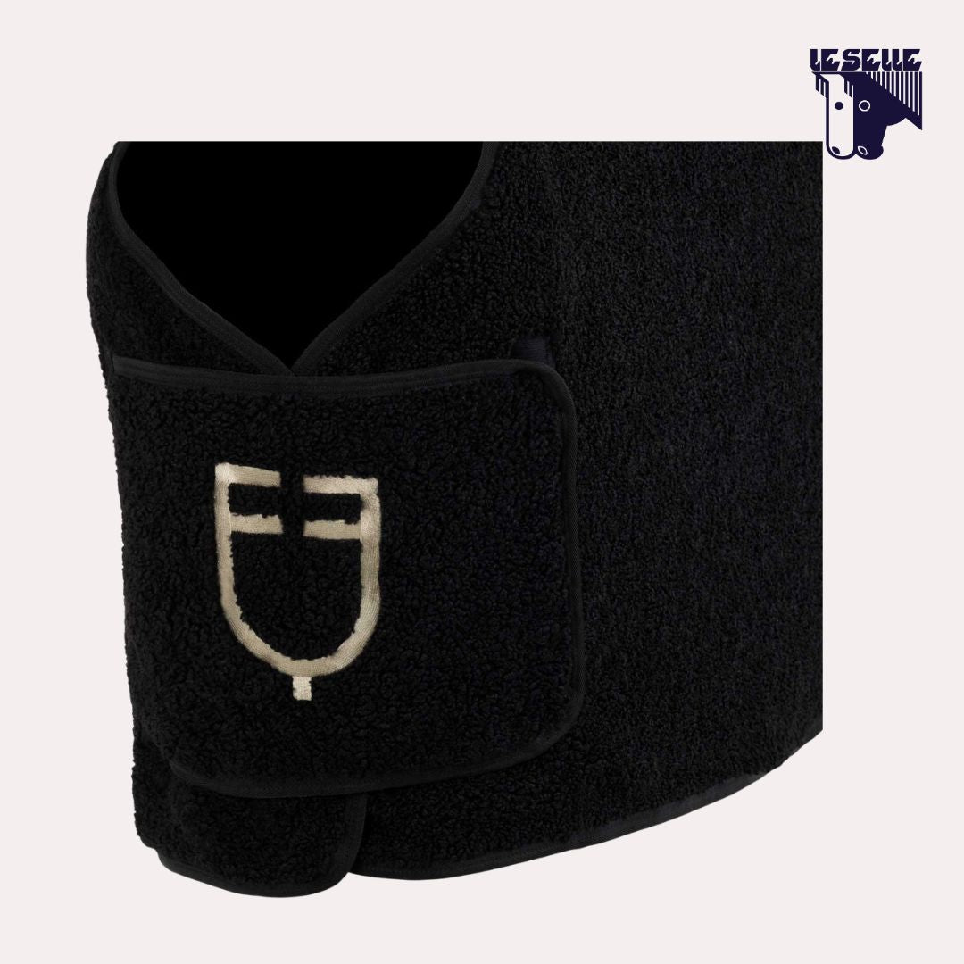 COPERTA DA BOX IN PILE TEDDY EQUESTRO - NERO
