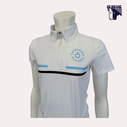 POLO ORBIT PRINT JERSEY DA CONCORSO BIMBO CAVALLERIA TOSCANA - BIANCO