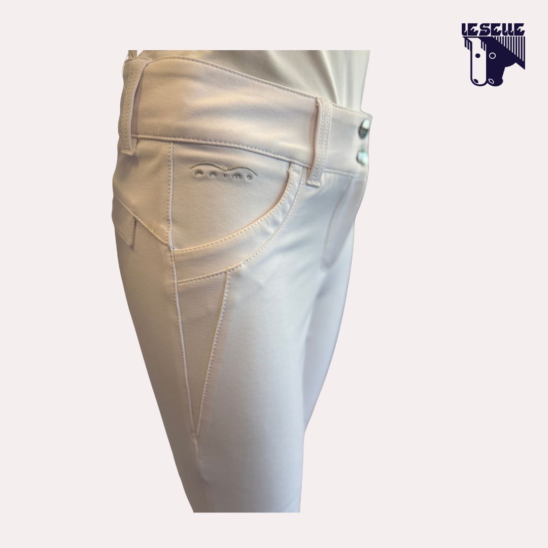 PANTALONE DA GARA GRIP AL GINOCCHIO ANIMO - BIANCO
