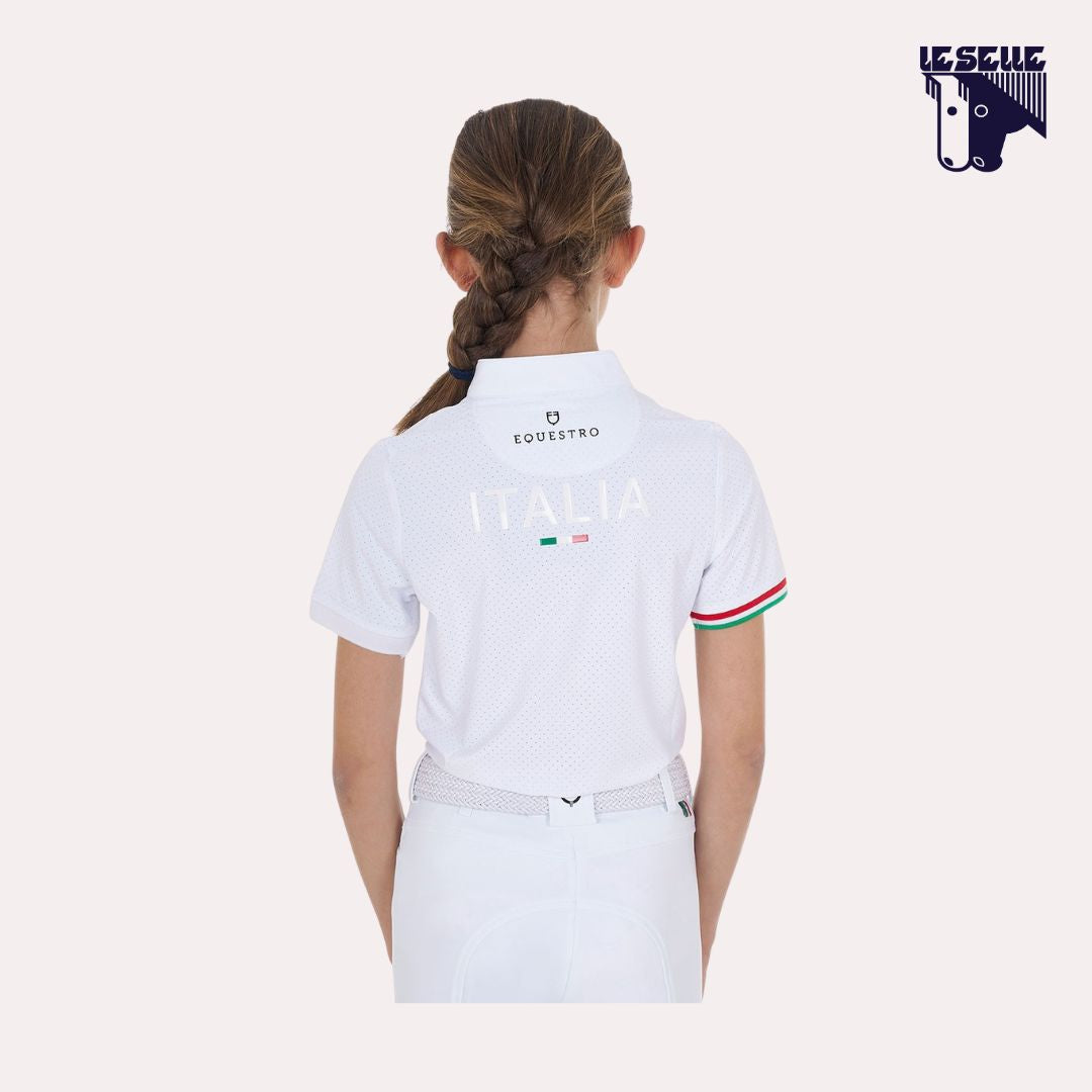 POLO DA CONCORSO BIMBA EQUESTRO PER FISE - BIANCO