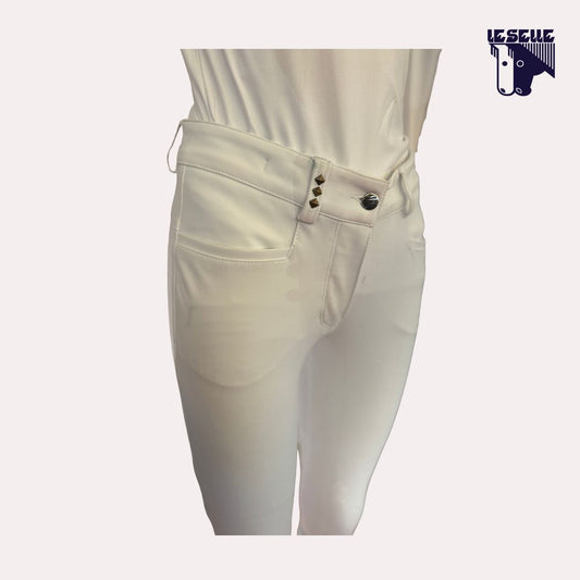 PANTALONE DA GARA GRIP AL GINOCCHIO ANIMO -BIANCO