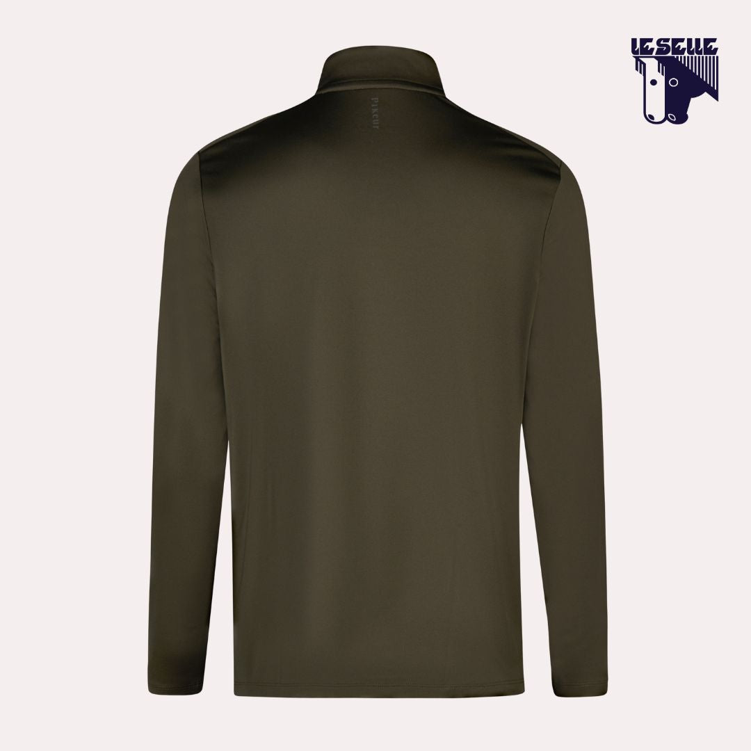 MAGLIA PIKEUR ZIP SHIRT ATHLEISURE - VERDE OLIVA