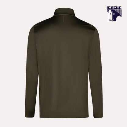 MAGLIA PIKEUR ZIP SHIRT ATHLEISURE - VERDE OLIVA