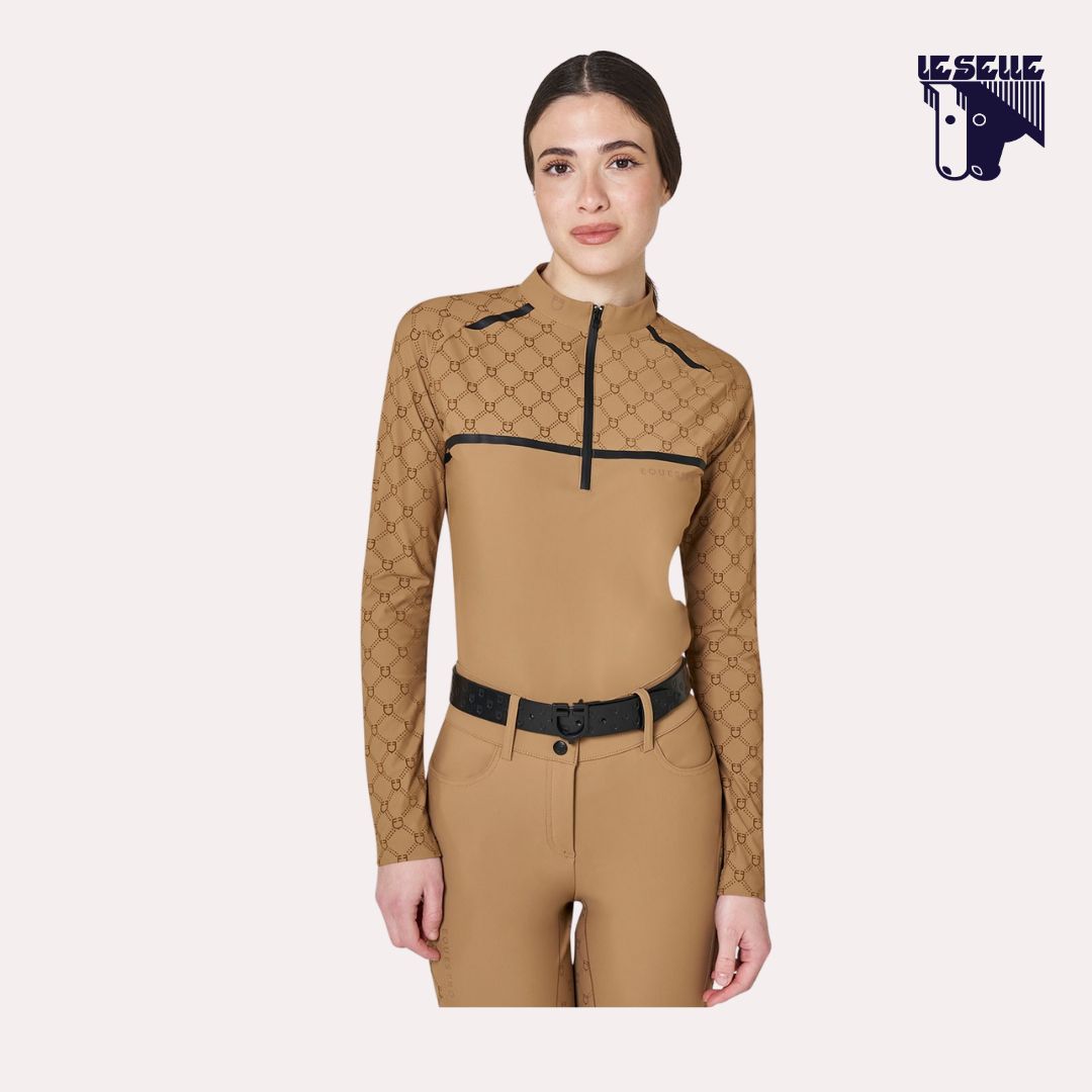 TRAINING POLO MONOGRAM EQUESTRO - TABACCO