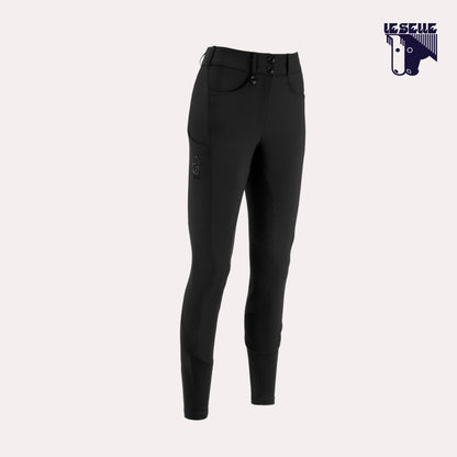 PANTALONE PIKEUR CEELINA GRIDTEXLEATHER - NERO
