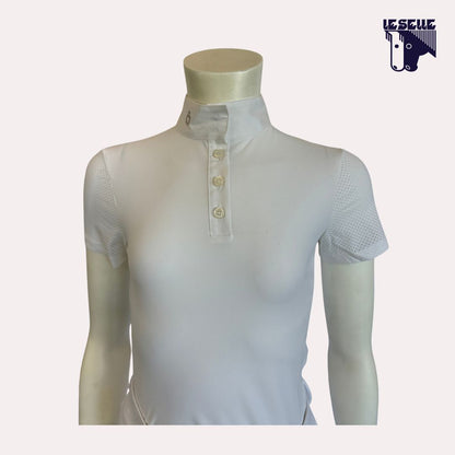 POLO PERFORATED JERSEY DA CONCORSO BIMBA CAVALLERIA TOSCANA - BIANCO