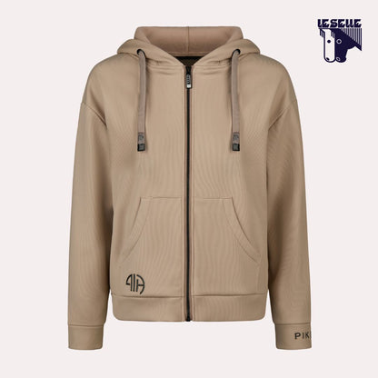 FELPA PIKEUR ZIP RIP HOODY - BEIGE
