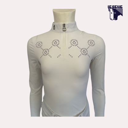 POLO MINI ORBIT PRINT JERSEY DA CONCORSO BIMBA CAVALLERIA TOSCANA - BIANCO