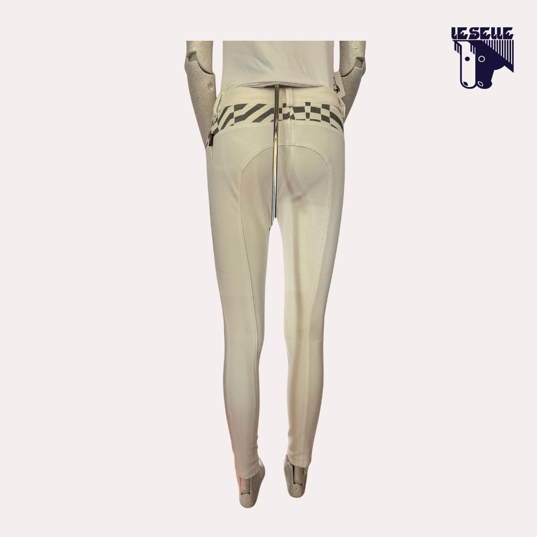 PANTALONE DA GARA GRIP AL GINOCCHIO ANIMO - BIANCO