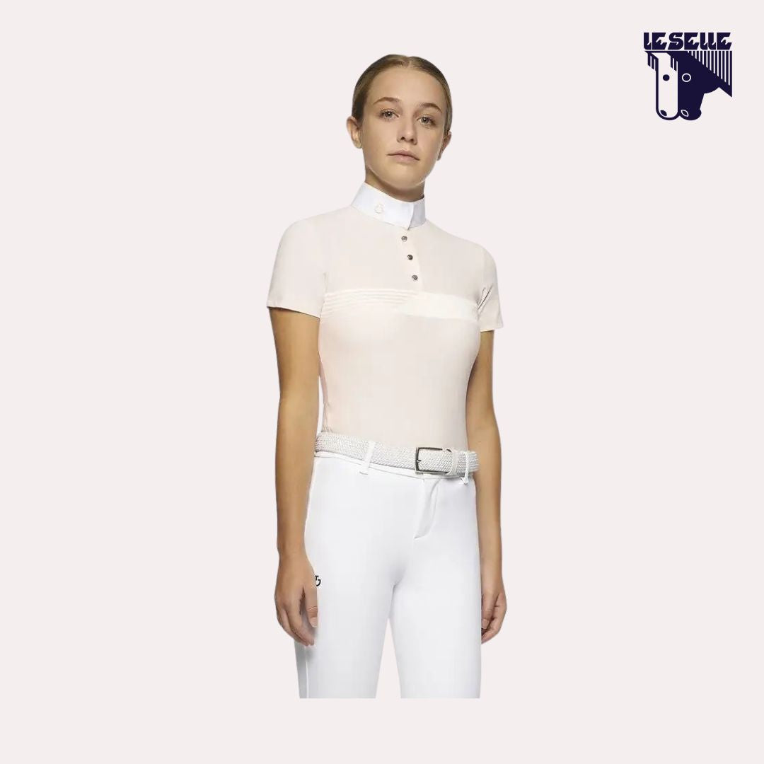 POLO RACING STRIPE DA CONCORSO BIMBA CAVALLERIA TOSCANA - ROSA