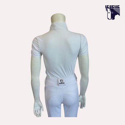 POLO PERFORATED JERSEY DA CONCORSO BIMBA CAVALLERIA TOSCANA - BIANCO