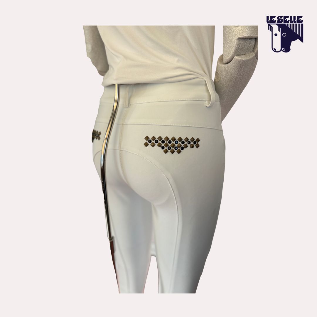 PANTALONE DA GARA GRIP AL GINOCCHIO ANIMO -BIANCO