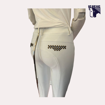 PANTALONE DA GARA GRIP AL GINOCCHIO ANIMO -BIANCO