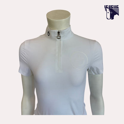 POLO CROSS STITCH PRINT JERSEY DA CONCORSO BIMBA CAVALLERIA TOSCANA - BIANCO