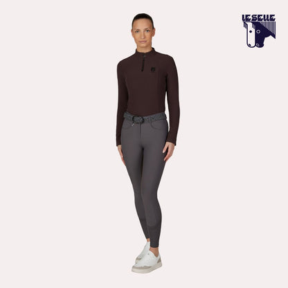 MAGLIA TERMICA PIKEUR ZIP RIP SHIRT SELECTION - MARRONE