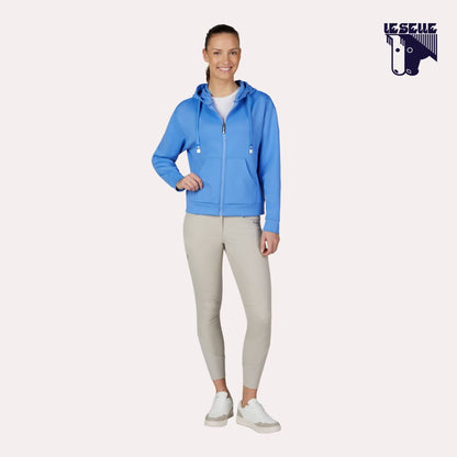 FELPA PIKEUR ZIP HOODY - AZZURRO