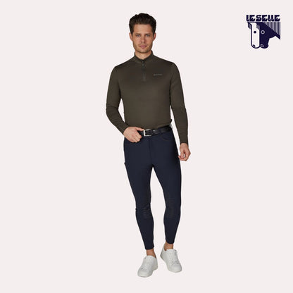 MAGLIA PIKEUR ZIP SHIRT ATHLEISURE - VERDE OLIVA