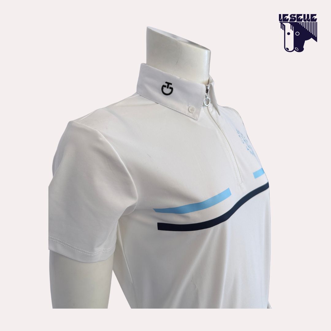 POLO ORBIT PRINT JERSEY DA CONCORSO BIMBO CAVALLERIA TOSCANA - BIANCO