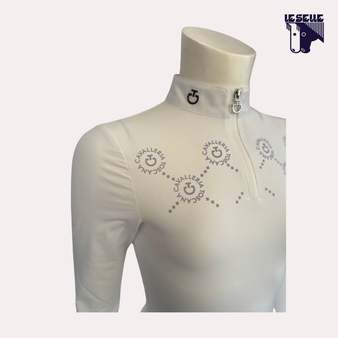 POLO MINI ORBIT PRINT JERSEY DA CONCORSO BIMBA CAVALLERIA TOSCANA - BIANCO