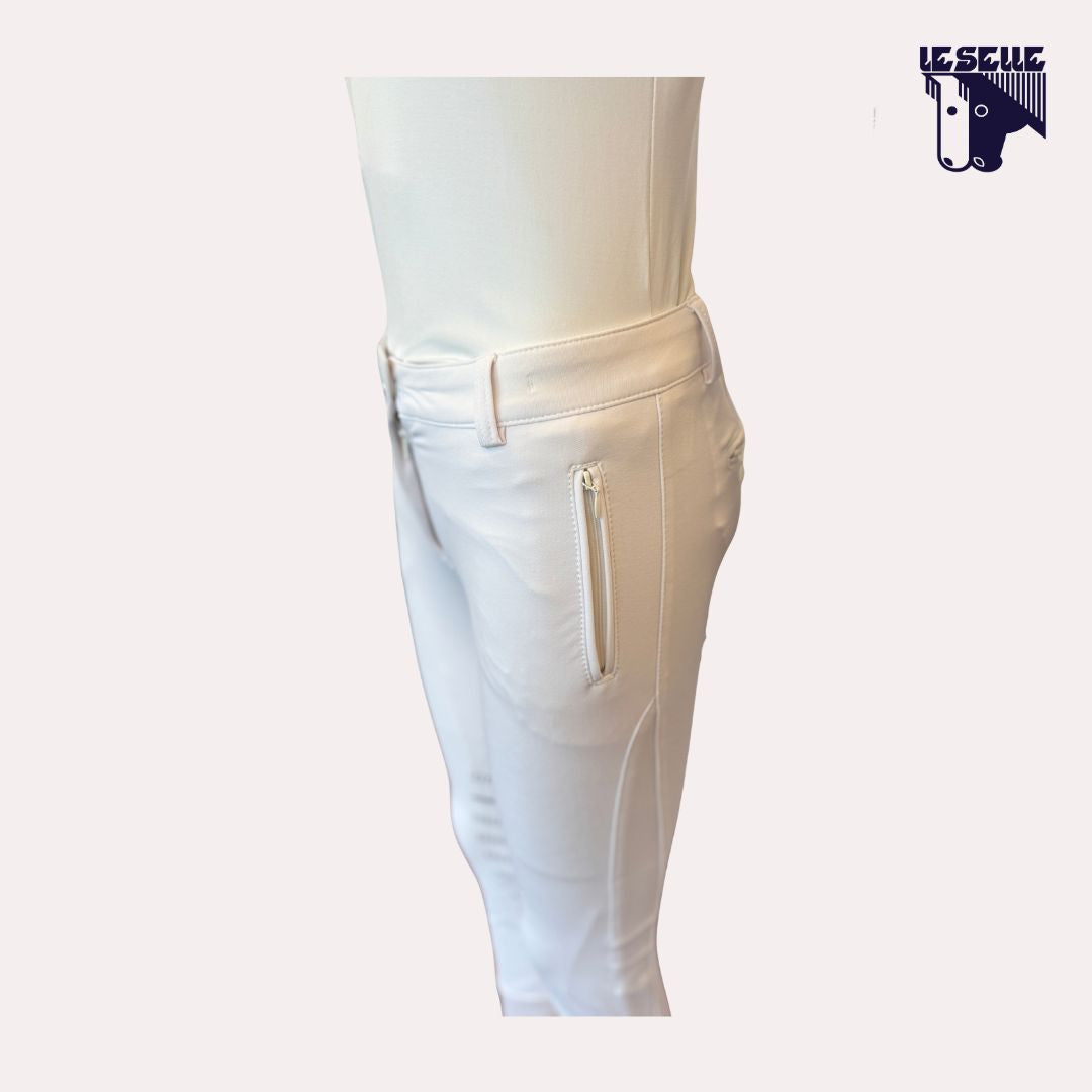 PANTALONE DA GARA GRIP AL GINOCCHIO ANIMO - BIANCO